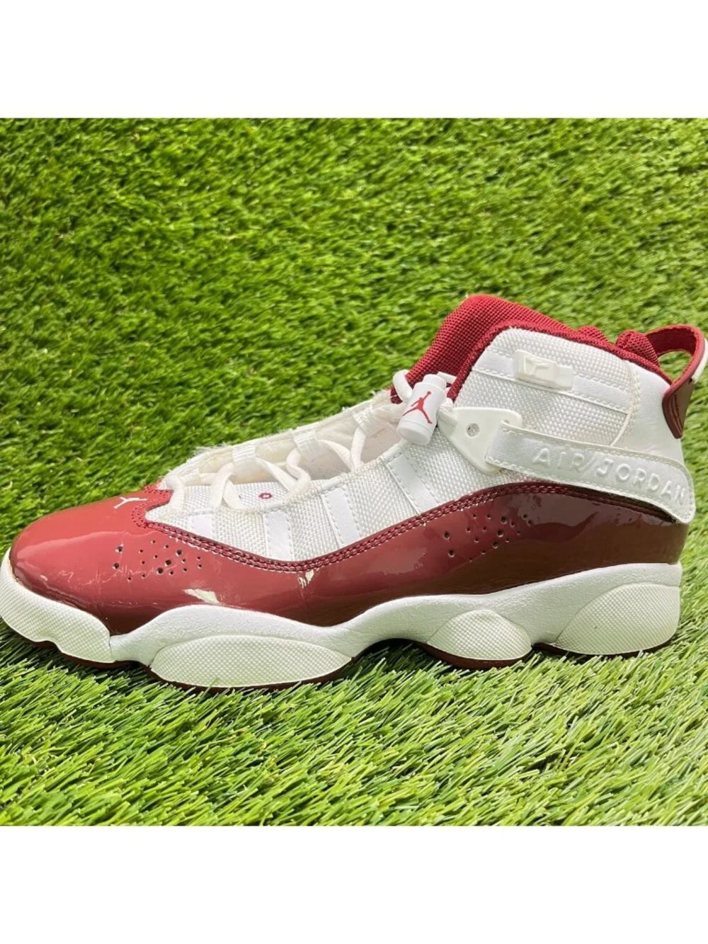 Nike Air Jordan 6 Rings GS Boys Size 6.5Y White Red Basketball Shoes Sneakers